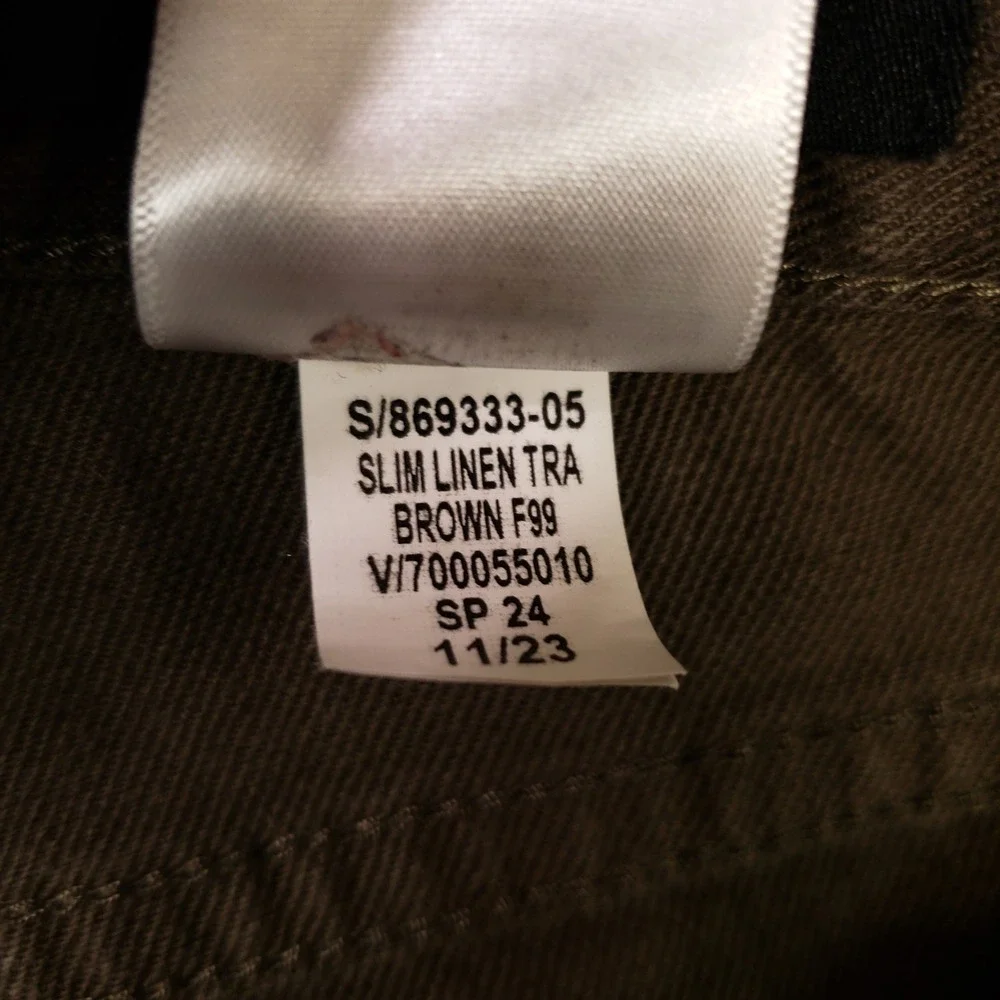 Banana Republic Slim Linen‎ Trousers Mens 30x30 Brown Casual Pants Lightweight